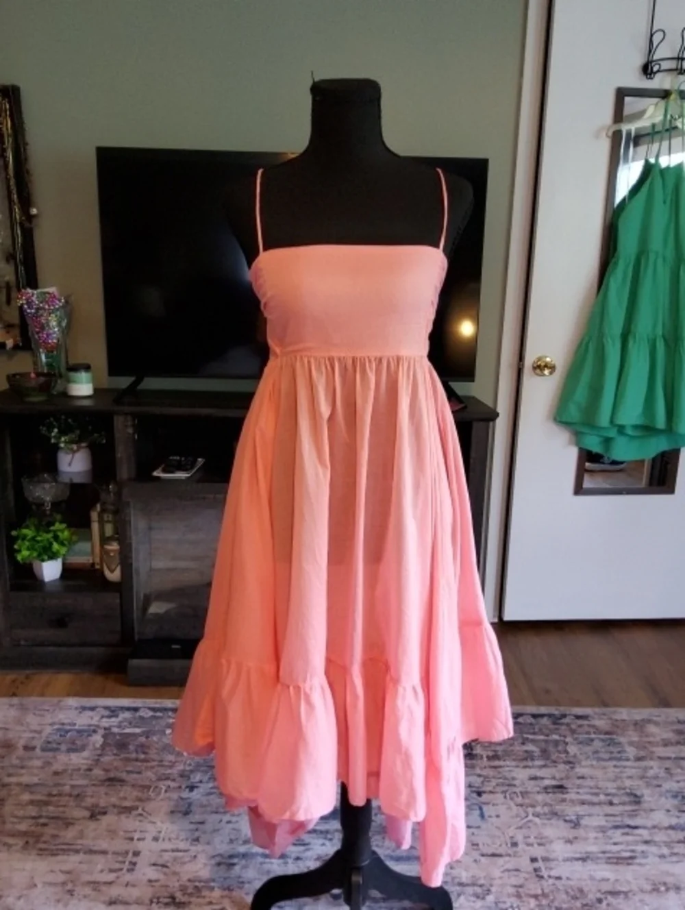 J. Crew Re-Imagined Spaghetti-Strap Ruffle-Hem Hi Low Dress NWOT Medium